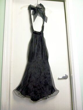 Lovers + Friends 'Heartbreaker' Black Organza Halter Mini Dress NWT Sz S